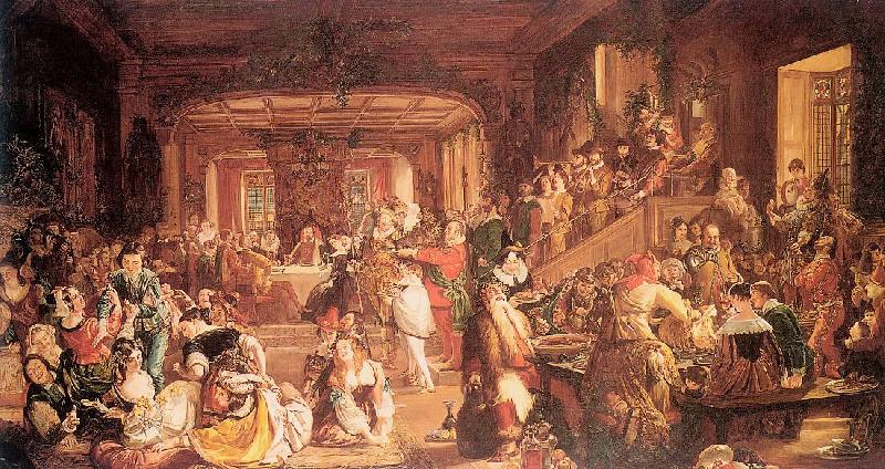 Maclise, Daniel Merry Christmas in the Baron's Hall china oil painting image